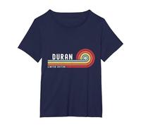Duran Proud Family Retro Tramonto Cognome Cognome Maglietta, Donna Plus-Size, Navy, 1X