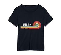 Duran Proud Family Retro Tramonto Cognome Cognome Maglietta, Donna Plus-Size, Nero, 1X