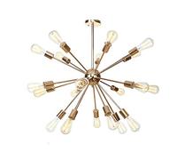 Durante Sputnik metà secolo d'oro, lampadario in Ottone ad Altezza Regolabile per la Camera da Letto soffitto a Pavimento inclinata Il Salotto del Soggiorno, 21 Testa, Oro Francese