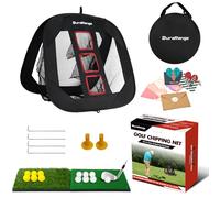 DURARANGE - Set di rete da golf pop-up, kit da allenamento pieghevole con 2 tappetini da colpire, 6 palline da allenamento, 6 palline in schiuma, regalo perfetto per golf, aiuti per la scheggiatura,