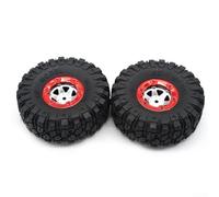 Durashmall 1 12 Scale RC Pneumatici per auto Diametro 100mm con mozzo esagonale 12mm Soft TPR Off Road Ruote per FY-01 a FY-07 Rock Crawlers 2 Pack (Rosso 2pcs)