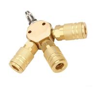 Durashmall 1/4 di pollice NPT 3 Way Air Manifold Splitter Hex Style con tre accoppiatori in ottone a connessione rapida per tubo compressore d'aria per connettori tipo M D e IM zincato Ste