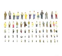 Durashmall 100 statuine assortite sedute in miniatura in scala 1:75 1:87 1:100 dipinte in ABS per tavolo di sabbia, modellini ferroviari, diorama, architettura, artigianato fai da te (1:87)