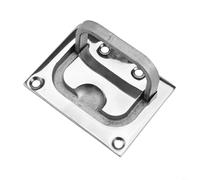 Durashmall 2pcs Marine Boat Hatch Locker Flush Lift Pull Ring Handle 304 Acciaio Inox Argento 76x56mm Ergonomico Specchio Lucido Incasso Trappola Porta Armadio Cassetto RV Yacht Deck Har