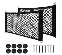 Durashmall 4 grandi tasche elastiche per auto, 25 x 45 cm, colore nero, organizer da parete per camper T4 T5, ideale per riviste, mappe, articoli da toeletta e piccoli