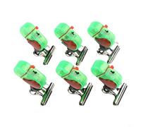 Durashmall 6 allarmi di abboccata da pesca con luce LED e 80 dB suono, indicatori a clip, colore verde, doppio flash ABS e acciaio inossidabile, per pesca alla carpa all'aperto (verde metallico)