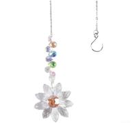 Durashmall AB For Crystal Sun Catcher Wind Chime 28 cm Rainbow Maker con elegante forma floreale per feste di nozze, Natale, spiaggia, piscina, giardino, cortile, decorazioni per esterni (trasparente)