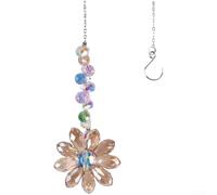 Durashmall AB per acchiappasole in cristallo, 28 cm, arcobaleno con elegante forma floreale, per matrimoni, Natale, spiaggia, piscina, giardino, cortile, decorazioni per esterni (colore vino frizzante