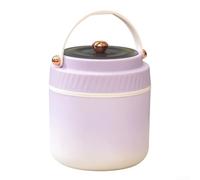 Durashmall Barattolo per alimenti isolato in acciaio inox con doppio scomparto ermetico, contenitore termico per zuppe calde, include cucchiaio, forchetta e borsa per il pranzo, rosa (viola)