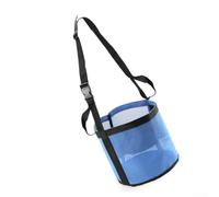 Durashmall Borsa per l'alimentazione dei cavalli, con cinghia regolabile, per cavalli, design senza sprechi, per l'alimentazione durante i viaggi o l'uso domestico, blu (M: 24,9 x 22,9 cm)