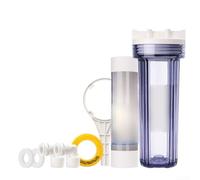 Durashmall Bottiglia filtrante per depuratore d'acqua da 25,4 cm, trasparente, con connettori a chiave, guarnizioni, nastro grezzo, cotone PP per sistemi di sabbia da giardino (B)