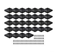 Durashmall Confezione da 12 coperture per pali in legno da 10 x 10 cm, in plastica nera, con viti, per protezione da giardino all'aperto, impermeabili, anti crepe, adatte per diametro interno di 3-5/8
