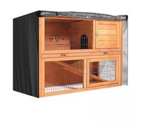 Durashmall Copertura per conigliera doppia da 1,2 m per conigliera Decker, con prese d'aria e coperchio trasparente, impermeabile Oxford 420D, adatta a 122 x 50 x 105 cm, cerniera antivento per
