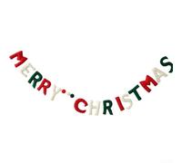 Durashmall Festone natalizio in tessuto non tessuto decorazione festiva Buon Natale Lettering pupazzo di neve motivo resistente all'acqua all'aperto interno appeso 120 cm colori assortiti vacanza