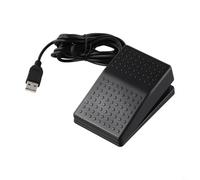 Durashmall Interruttore di controllo a pedale USB per PC gaming e ufficio tastiera pre-programmata adattatore mouse funzionamento vivavoce compatto nero ABS design 4,2 x 10 x 6,3 cm