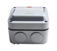 Durashmall IP66 Campanello Esterno Pulsante Interruttore 220 V 250 V 20A Resistente alle intemperie Policarbonato Housing Luce Notturna Finitura Grigio Più Ghiandola Posizioni di Ingresso Impermeabile