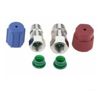 Durashmall Kit adattatore di conversione CA R12 R22 a R134A, connettori in metallo e plastica, include porte di raccordo ad alta e bassa pressione da 1/4 SAE per sistemi di climatizzazione per un