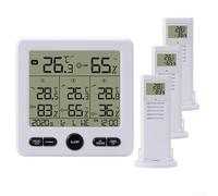 Durashmall Kit con termometro, igrometro digitale wireless e stazione meteo radio, con sensori per interni ed esterni, ampio display LCD, monitor di temperatura e umidità, per casa, giardino, ufficio