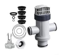 Durashmall Kit di accessori per piscina, 14 pezzi, valvola per tubo flessibile doppio split 11872 e tappo di scarico per piscine Intex, costruzione in ABS per manutenzione pompa filtro a sabbia