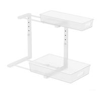 Durashmall Organizer estraibile sotto il lavandino a 2 ripiani cassetto scorrevole struttura acrilica 25,4 x 35,5 cm regolabile armadio rack di stoccaggio per cucina bagno