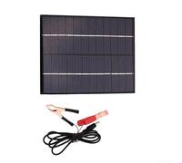 Durashmall Pannello solare in polisilicio da 5,5 W 12 V con clip per batteria, per campeggio, giardino, laghetto, ricarica portatile, nero, confezione da 2