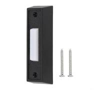 Durashmall Pulsante campanello illuminato a LED, interruttore a pressione cablato in ABS con indicatore visibile, per ingresso domestico, accessorio di ricambio CC 12-24 V, nero