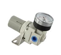 Durashmall Regolatore di pressione dell'aria con manometro 0-150 PSI per sistema ad aria compressa 1/4 3/8 1/2 pollice NPT corpo in plastica controllo accurato 41-140F Gamma di funzionamento (diametro