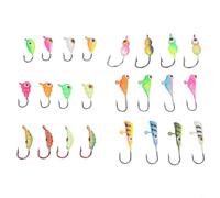 Durashmall Set di 28 esche da pesca sul ghiaccio che si illuminano al buio, piccole esche per pesce persico e crappie che affondano VIB Balancer per l'inverno in acqua dolce e salata