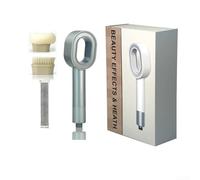 Durashmall Soffione doccia 3 in 1 in ABS ad alta pressione con filtro e spazzola in spugna per la rimozione del calcare dell'acqua dura, strumento di installazione bagno spa bianco (argento)