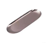 Durashmall Vassoio ovale in acciaio inossidabile, piatto da portata in metallo elettrolitico per gioielli o portacandele, decorazione per la casa nordica, piatto non deformabile, 23 x 9,5 cm, oro rosa