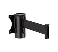 DuraSteel Guardian 1.0 - Barriera retrattile per montaggio a parete, 2,7 m, cintura di sicurezza nera in robusto involucro nero, per interni ed esterni, non attraversare il nastro di cautela per la