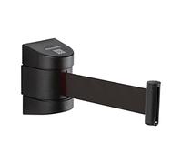 DuraSteel Guardian 2.0 - Cintura di sicurezza retrattile per montaggio a parete, cintura nera e robusta custodia in plastica ABS, per interni ed esterni, nastro non incrociato per barriere di controllo della folla e divisori di linea