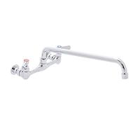 DuraSteel - Rubinetto per lavello da cucina da 20,3 cm, con beccuccio girevole da 35,6 cm, senza piombo e certificato NSF, doppia leva, in ottone lucidato e cromato
