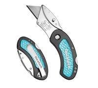 DURATECH Coltello Tascabile Ovale, Coltello a Serramanico con Lama a Sostituzione Rapida e Blocco di Sicurezza, Coltello Universale per Tappeti, Pelle, PVC, Cartone, Compatto con Clip da Cintura.