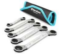 DURATECH Set di 5 chiavi a cricchetto reversibili a doppio anello, 6 mm-21 mm, c