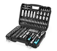 DURATECH Set di Chiavi a Bussola 108 Pezzi, 1/2" e 1/4", Cricchetto a 72 Denti,