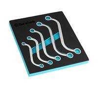 DURATECH Set di chiavi ad anello a forma di S, 5 pezzi, metrica, SW 10-19 mm, acciaio al cromo vanadio, con scatola in schiuma EVA