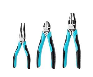DURATECH Set di Pinze Professionali da 3 Pezzi - Universali da 200 mm, a Becchi Lunghi da 160 mm, a Taglio Diagonale da 160 mm