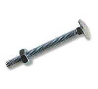 Duratool CB840 - Bullone e dado con zincatura lucida, M8 x 40 mm, confezione da 25