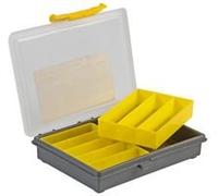 Duratool D01929 - Scatola portaoggetti con scomparti, 30 x 175 x 140 mm, colore: giallo