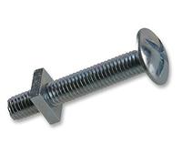 Duratool RBN6100 BZP - Set di bulloni e dadi in acciaio, M6 x 100 mm, confezione da 25