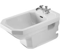 Bidet da parete Duravit 1930, con troppopieno, con panca per rubinetto, colorazione: Bianco