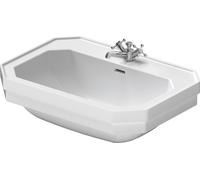 Duravit 1930 lavabo, 70x50cm, avec trop-plein, 1 trou de robinetterie percé, 2 trous de robinetterie prépercés, 04387000001, 04387000001, Colorazione: Bianco con Wondergliss