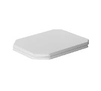 Duravit Sedile WC Serie 1930, tavoletta WC con chiusura rallentata, copriwater con cerniere in acciaio inox, coperchio water in plastica termoindurente Duroplast, bianco