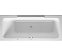 Duravit Baignoire balnéo DuraStyle 1600x700mm, à encastrer ou pour habillage de baignoire, simple dos à gauche, cadre, vidage et trop-plein, Airsystem, 760292000AS0000, 760292000AS0000