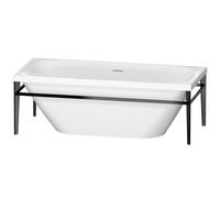 Duravit Baignoire Xviu 70044443, 1800x800x460 mm sur pieds, avec revêtement et cadre en acrylique, avec écoulement spécial et trop-plein, 700443000B20000, 700443000B20000, Colorazione: Nero opaco