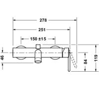 Duravit Balcoon - Miscelatore monocomando per vasca da bagno con sistema di miscelazione in ceramica e antiriflusso, in acciaio inox spazzolato