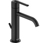 Duravit Balcoon - Rubinetto per lavabo, misura M (altezza erogatore 138 mm), a risparmio energetico, con scarico a tiranti, nero opaco