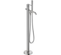 Duravit Balcoon - Rubinetto per vasca da bagno, con valvola di commutazione, miscelatore monocomando con sistema di miscelazione in ceramica, acciaio inox spazzolato