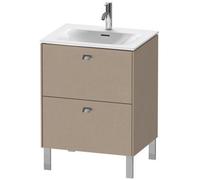 Duravit Brioso colonne de lavabo verticale 62,0 x 47,9 cm, 2 tiroirs, avec découpe pour siphon et tablier, pour lavabo Viu 234463, BR451001075, BR451001075, Colorazione: Decorazione lino, maniglia cro